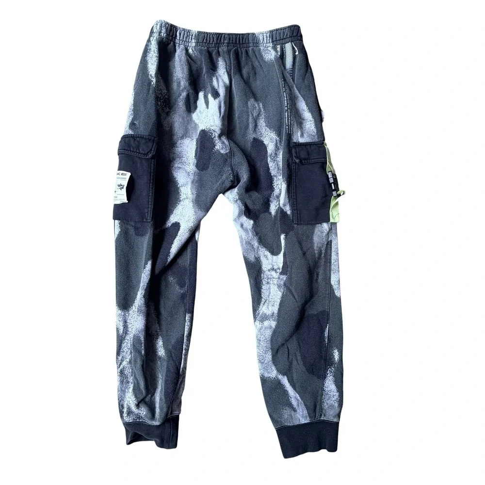 Nike Sportswear Cargo Sweatpants Camo‎ Fleece Joggers Grey Black Mens Medium